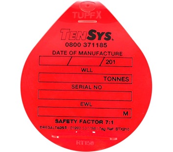 Tensys® · Regal Tags · Sling ID Tie Tag · Red
