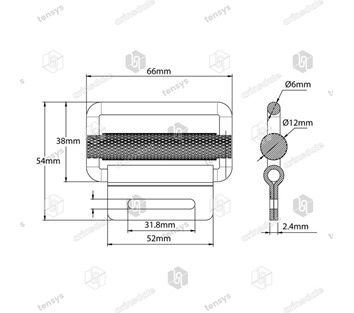 Tensys® · 50mm · Knurled Bar Buckle · 600daN