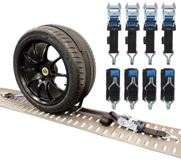4 Pack - 50mm x 3.5m Black Overwheel Lashing Strap