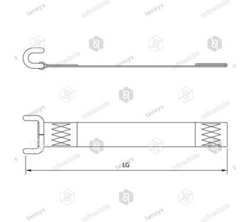 Tensys® · 45mm · Curtainside Bottom Strap · Closed Rave Hook · Grey