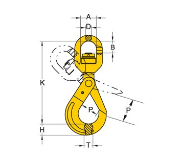 Yoke 8-027N G80 Swivel Self Locking Hook