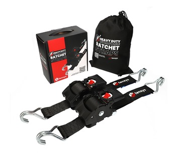 50mm Retractable Ratchet Straps (2-Pack) – Auto Self-Retracting Tie Down Straps