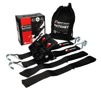 50mm Retractable Ratchet Straps (2-Pack) – Auto Self-Retracting Tie Down Straps