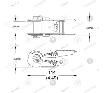 Tensys® · 25mm · 800daN · Pressed Handle Ratchet · SS-PH
