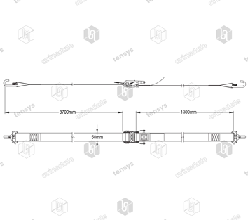 50mm · 2000daN · Box Van Internal Strap · Dual Endfittings