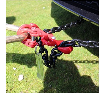 Tensys® · J Hook V-Assembly with Chains for Winching 5000 daN (Kg) Min Break Force