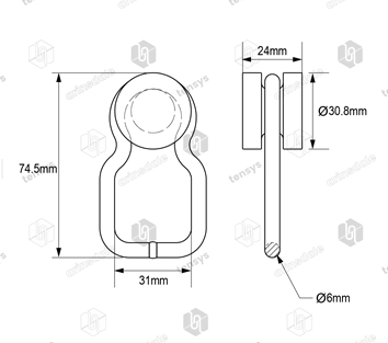 Bobbin Roller with Waisted Ring · Red