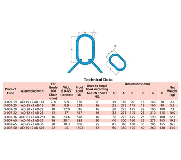 Yoke X-007 G100 Master Link Assembly
