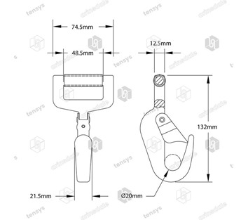 Tensys® · 50mm · 5000daN · Forged Twisted Snap Hook