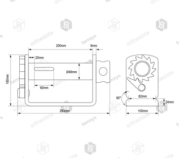50mm · 5000daN · Lashing Winch - Weld on/Bolt On · WNH
