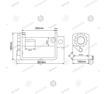 Tensys® · 50mm · 5000daN · Lashing Winch - Weld on/Bolt On · WNH