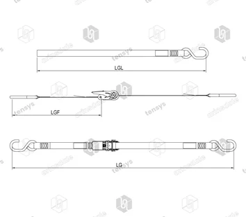 White Ratchet Strap Lashing System
