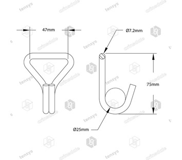 Tensys® · 50mm · 1000daN · Claw Hook