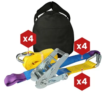 4 pack of 50mm wide car transporter ratchet straps