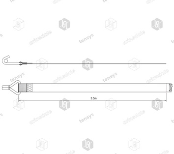 Blue · 50mm · 3.5 metre Strap · Cranked Claw Hook Rubber protector sewn around hook