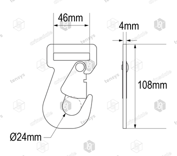 45mm · 2300daN · Flat Snap Hook
