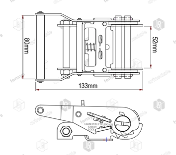50mm · 2000daN · Wide Handled Ratchet · WH