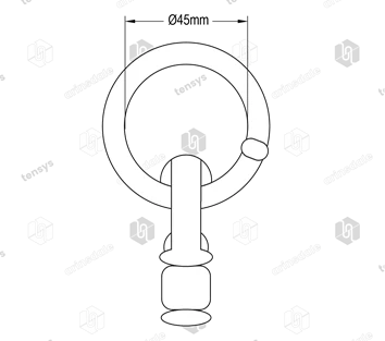 Double Stud Captive Fitting for Aluminium Track 2300daN (kg)