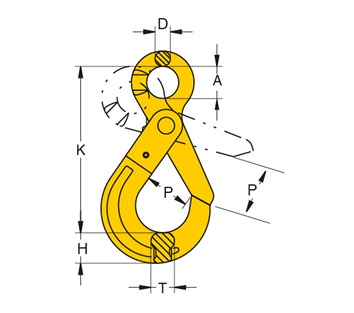 Yoke 8-025 G80 Eye Self Locking Hook