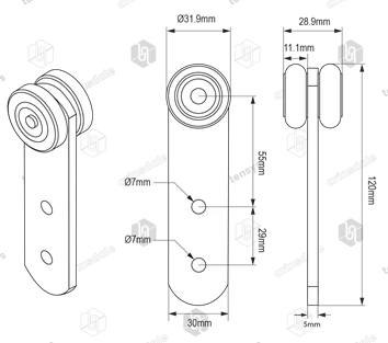 Side Curtain Rollers · 31.9mm