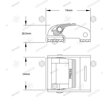 Tensys® · 50mm · 1200daN · CB · Cam Buckle