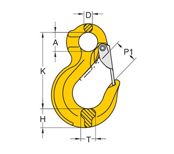 Yoke 8-044S G80 Eye Sling Hook with Latch