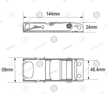 50mm · 1000daN · Stainless Overcentre Buckle - Locking - Boalloy Type