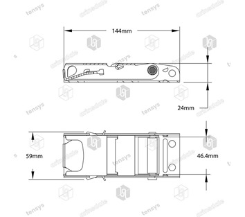 Tensys® · 50mm · 1000daN · Stainless Overcentre Buckle - Locking - Boalloy Type