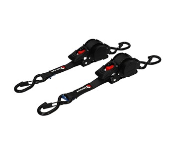 25mm Wide Auto-Retract Ratchet Tie Down Straps (2-Pack)