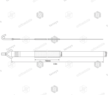 Blue · 50mm · 3.5 metre Strap · Cranked Claw Hook with Gripper Tyre Sleeve