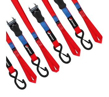 4 Pack Tie Down Straps (25mm x 5m)