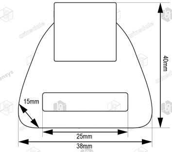25mm · Black Nylon Cord Hook