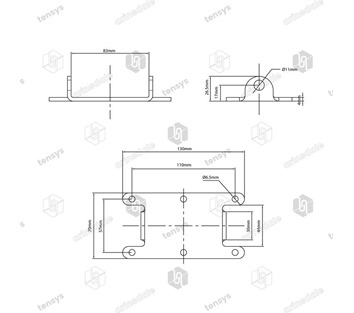 Tensys® · Captive Wire Brackets - Wall Mounted