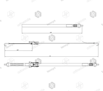 35mm · 2000daN · WH · Ratchet Lashing System · Claw Hooks