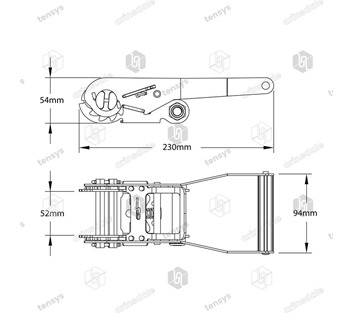 Tensys® · 50mm · 5000daN · Long Wide Handled Ratchet · LWH