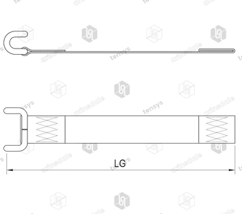 50mm · Curtainside Bottom Strap · Closed Rave Hook · Black