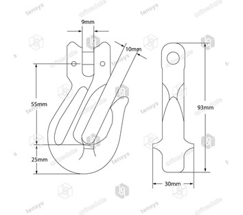 Yoke · 7/8mm · Grade 8 · Clevis Grab Hook · 2.0 Tonne WLL