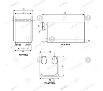 Load Bar Cups to suit 60mm x 40mm load bars - Clip and Bar (1806 Bar Type)