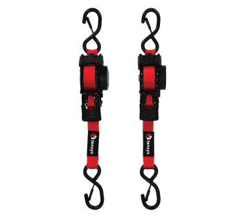 25mm Wide Auto-Retract Ratchet Tie Down Straps (2-Pack)