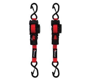 Auto-Retract Ratchet Tie Down Straps (2-Pack)