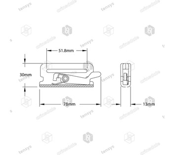 Tensys® · 50mm · 2000daN · Track End Fitting