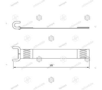 Tensys® · 45mm · Curtainside Bottom Strap · Closed Rave Hook · Black