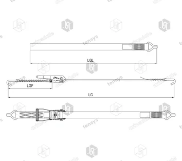 50mm · 4000daN · LWH · Ratchet Lashing System · Claw Hooks
