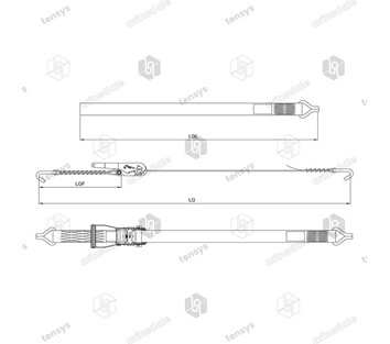 Tensys® · 50mm · 4000daN · LWH · Ratchet Lashing System · Claw Hooks