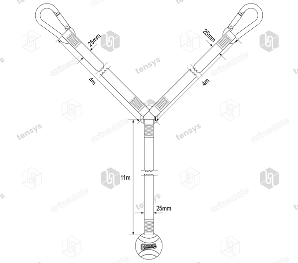 Heavy Duty Tipper Sheet Pull Strap with Chuckit® Throwing Ball