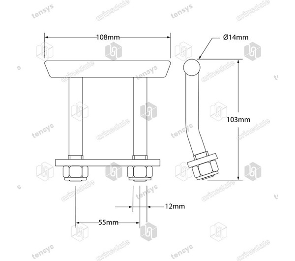 Tensys® · Recessed TT Lashing Ring · 55mm