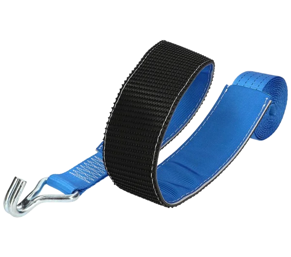 Blue · 50mm · 3.5 metre Strap · Cranked Claw Hook with Gripper Tyre Sleeve
