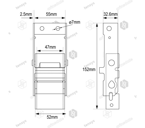 Montracon Type Stainless Steel Pressed Body with Anti-Slip feature Buckle