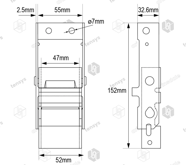 Montracon Type Stainless Steel Pressed Body with Anti-Slip feature Buckle