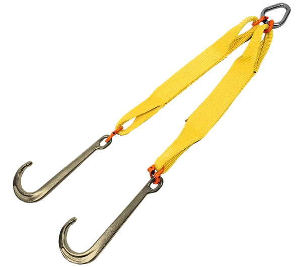 J Hook V-Assembly with webbing for Winching 5000 daN (Kg) Min Break Force